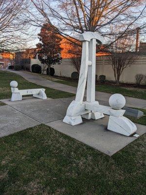 Letter A Bench Sculpture, Asheboro