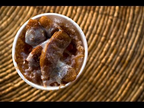 Tamarindo raspado with condensed milk at La Casita