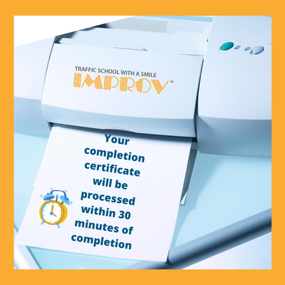 You'll be able to print your completion certificate within 30 minutes of completion!