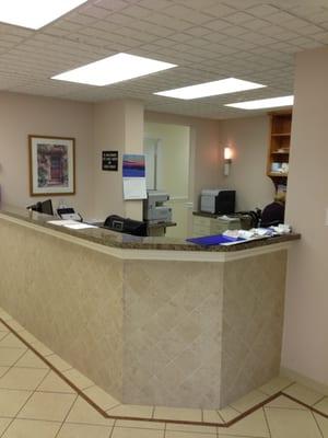 Reception desk at Astoria Foot and Ankle Surgery.