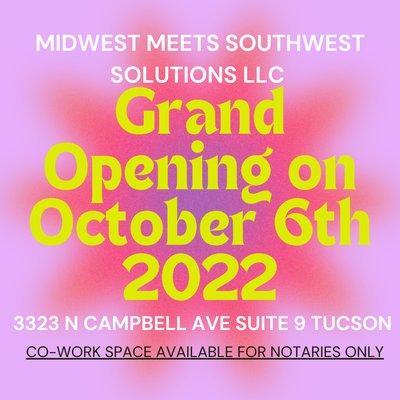 Our Grand Opening is scheduled for October 6, 2022 from 9am-11am. Enjoy the refreshments. Mobile Appointments Only until  10/06/2022.