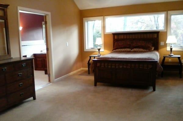 Bedroom completion Painted and Carpets Cleaned, Saratoga Springs, NY.