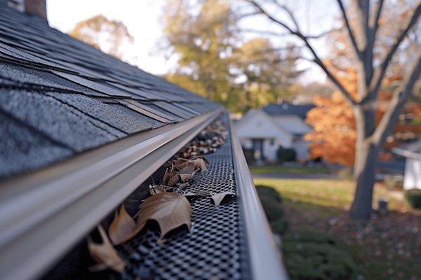 New roof  complimented  by new gutters.