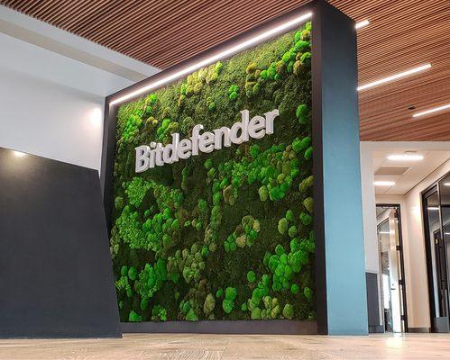 Preserved Moss Wall Backdrop for Bitdefender