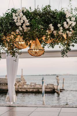 Floral chandelier at Vizcaya