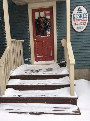 Entrance during 2018 snow storm