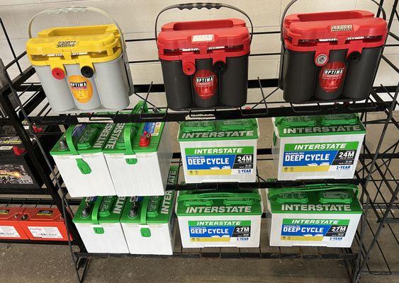 Batteries from Interstate and Optima