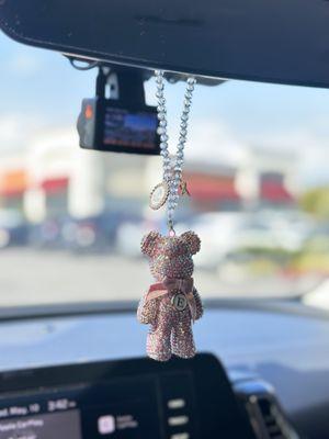 Crystal Bear Mirror Hanging