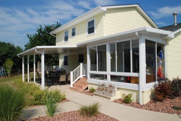 All season Sunroom with Porch Cover