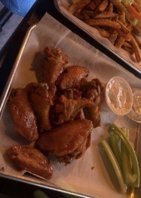 buffalo wings (we also got the old bay wings -- so good)