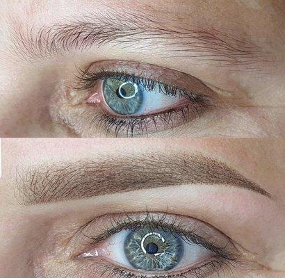 Eyebrow tattooing is a permanent procedure, while microblading is not. Microblading is semi-permanent and can last anywhere between 1-3 year