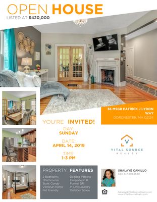 Hey There! Got any plans Sunday? Now you do. Stop by our open house party and view this great affordable Boston condo.