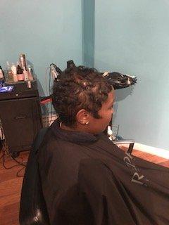 sexy modern finger wave and soft curls on natural hair