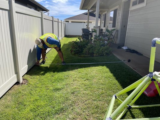 Measuring yard space