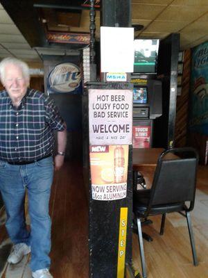 Greeting as you enter the bar