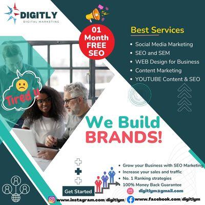 DIGITLY Offers: * Social Media Marketing * SEO and SEM * WEB Design for Business * Content Marketing * YOUTUBE Content & SEO