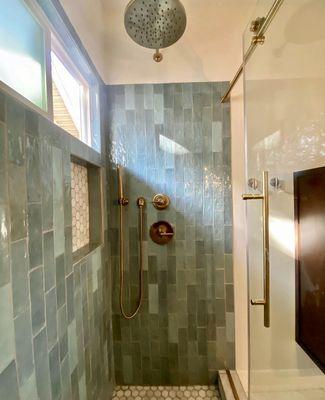 This shower looks and feels relaxing.