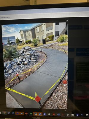 Replace broken concrete walkway slop