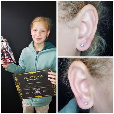 Children's Piercing w/ CZ Hearts