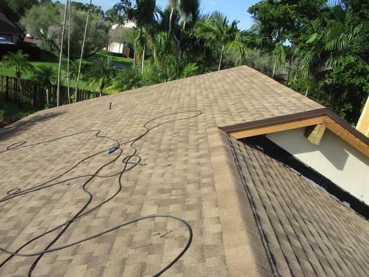 Newly finished tile roof