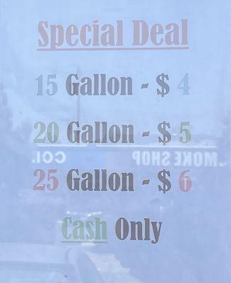 Water prices. $1/gallon for alkaline