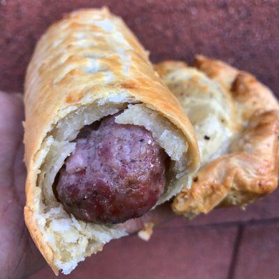 Sausage Roll ($5) and Cheese & Potato Pasty ($6)