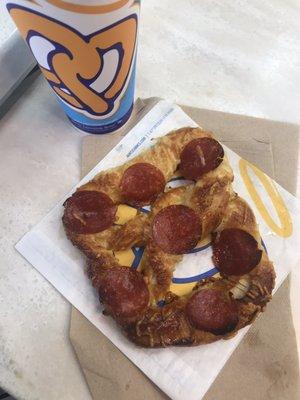 Pepperoni pretzel is the best. So delicious