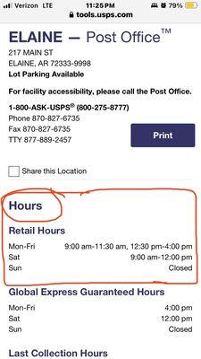 retail hours of operation