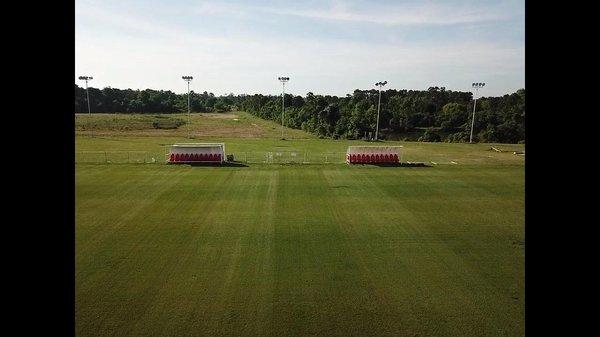 Full size grass field, playing like the pros!