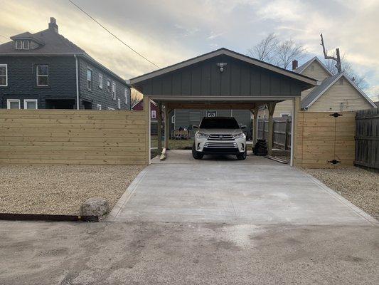 Carport closes with a garage door. So lovely!!! I'm very pleased.