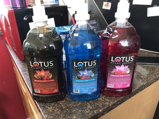 We have Lotus Red Blue and Pink