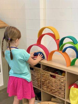 Child playing with toys