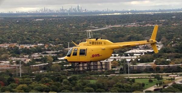 DHL is the ONLY carrier that picks up, delivers by Helicopter.