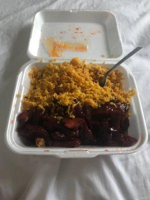 Boneless spare ribs pork fried rice