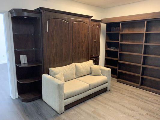 Murphy bed over sofa