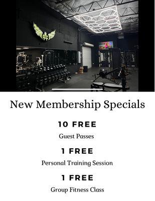 Check out our new membership sign up special! Mention this special when you contact us to claim