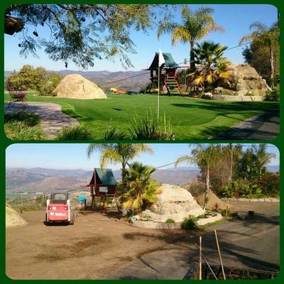 This is a project he just did that made us want a putting green!