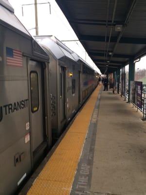 City bound NJ Transit train