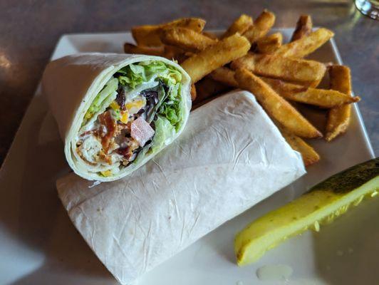 Fried chicken ranch roll up