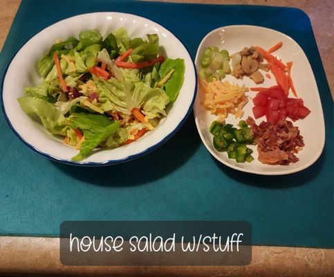 My house Salad and all the ingredients in it