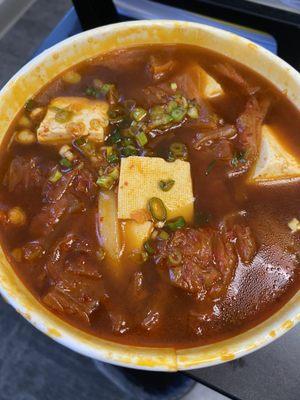 Tofu soup with udon