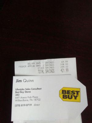 Great experience at BEST BUY. thanks Jim