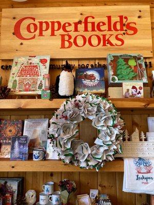 Christmas wreath made out of book pages