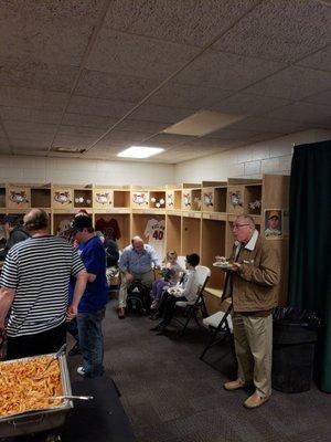 Locker room holiday party