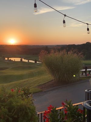 Golf course at sunset