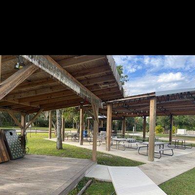 Our stage for live bands,auctions and benefits with large pavilion for picnics, cornhole and outdoor meetings.