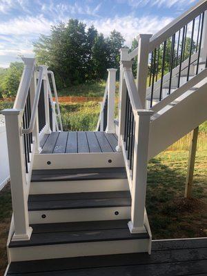 Stairs leading to bottom deck.