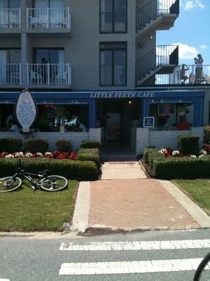 View from the ocean.  (My husband's bike, lol.  Mine is next to his.)