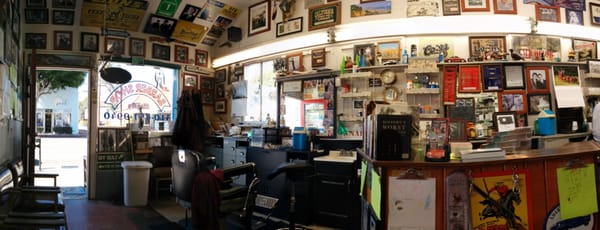 Interior of barber shop