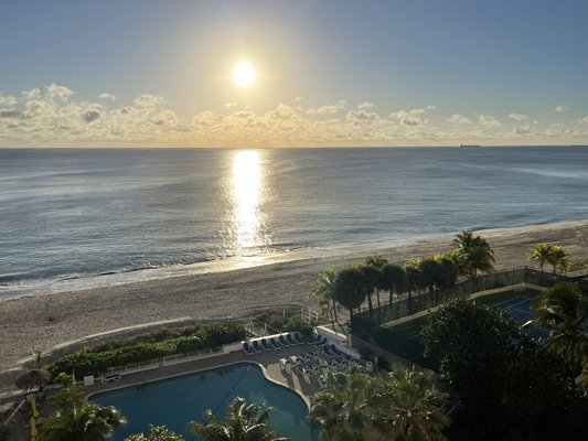 Oceanfront sunrise from the king studio balcony!